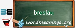 WordMeaning blackboard for breslau